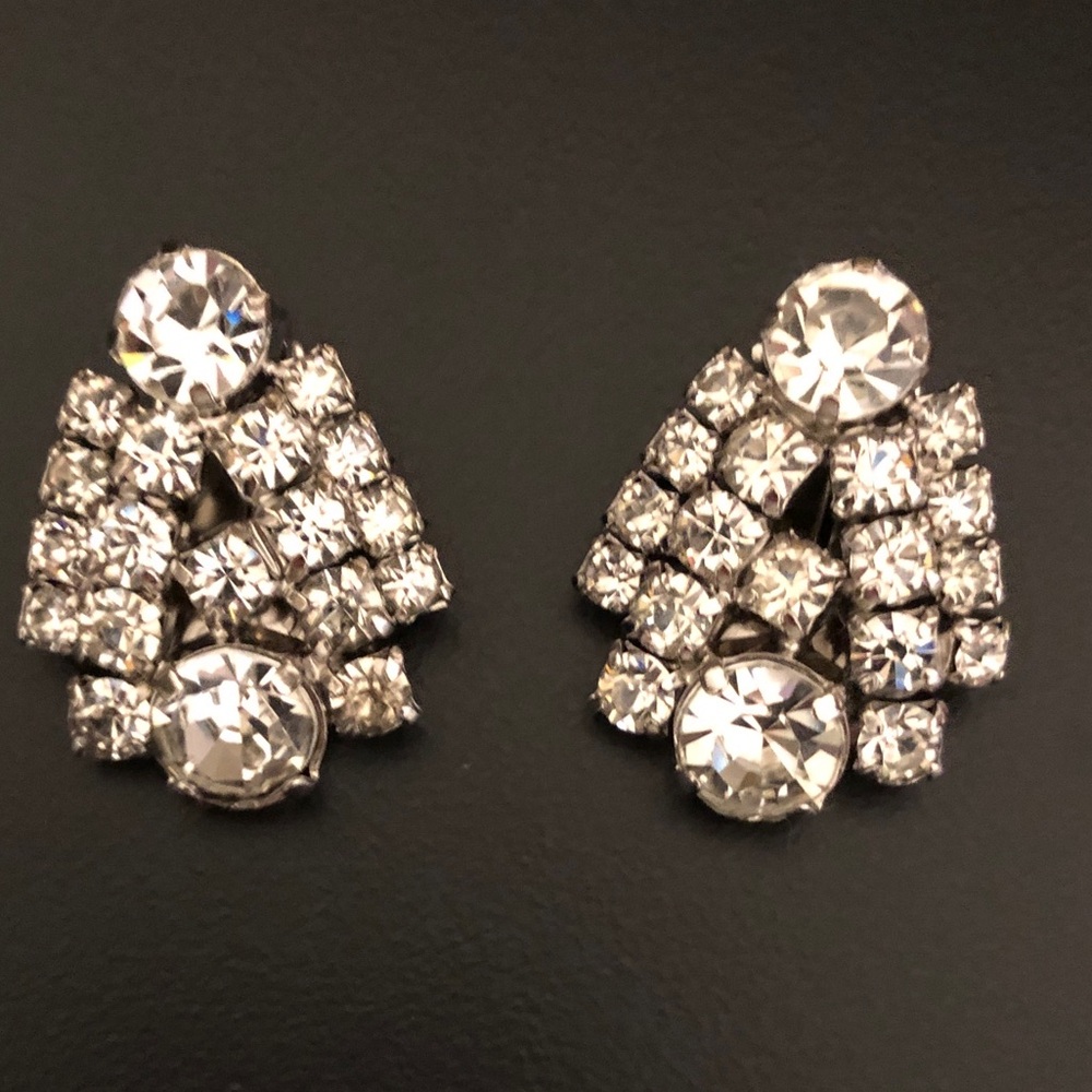 Vintage Estate Silver Crystal ‘Bee’ Earrings